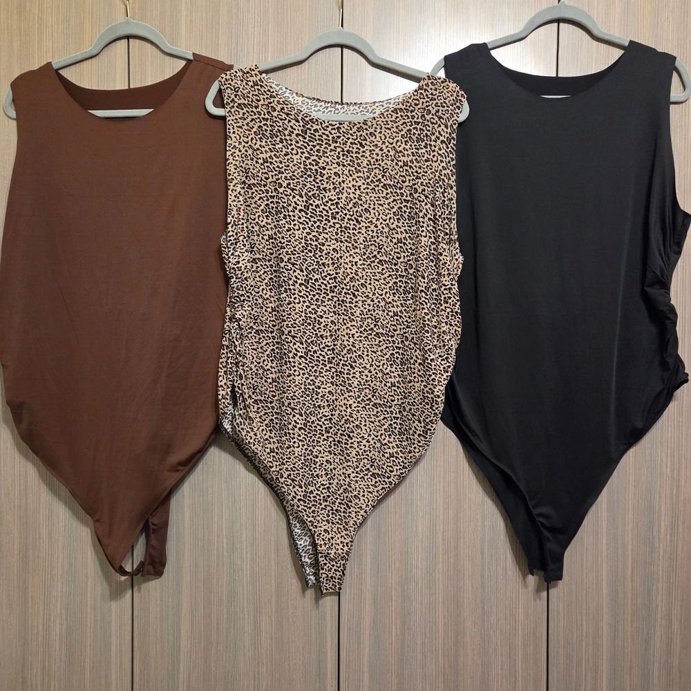 Stylish Sleeveless Bodysuits - Brown, Leopard, Black